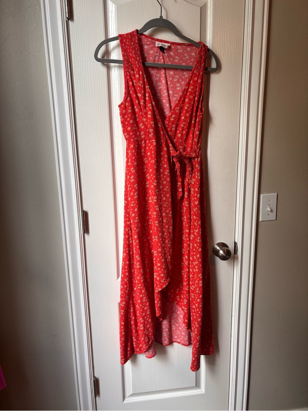 Flowy Floral Wrap Midi Dress - Women